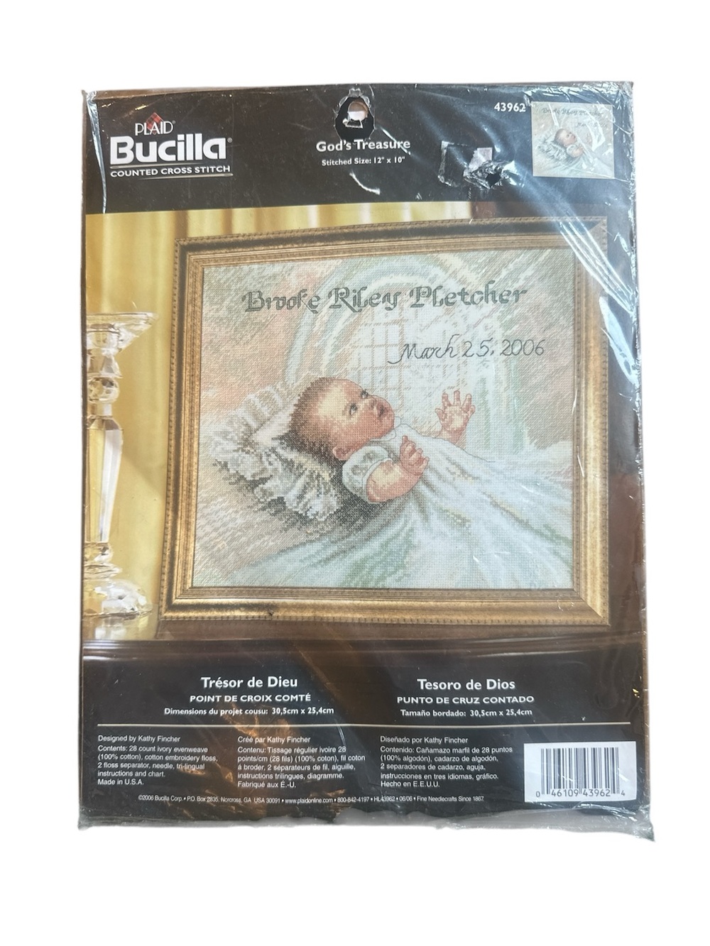 Bucilla Counted Cross Stitch Kit 28 Count - 12" x 10" God's Treasure Sealed NWT
